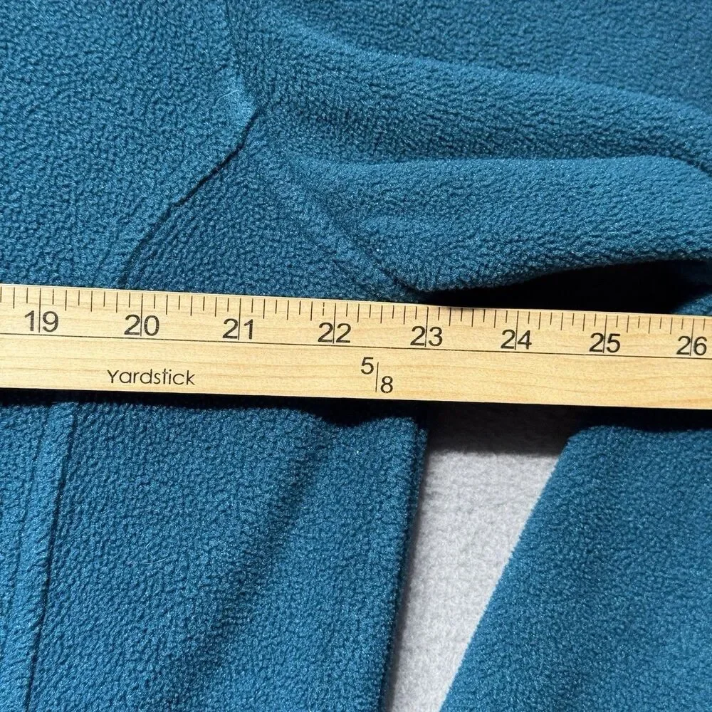 LL Bean Womens Medium Regular Fleece Jacket Teal Green Full Zip Outdoor Warm EUC